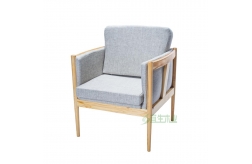 实木休闲椅 单人 圆腿围椅